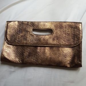 Nine west metallic Gold clutch